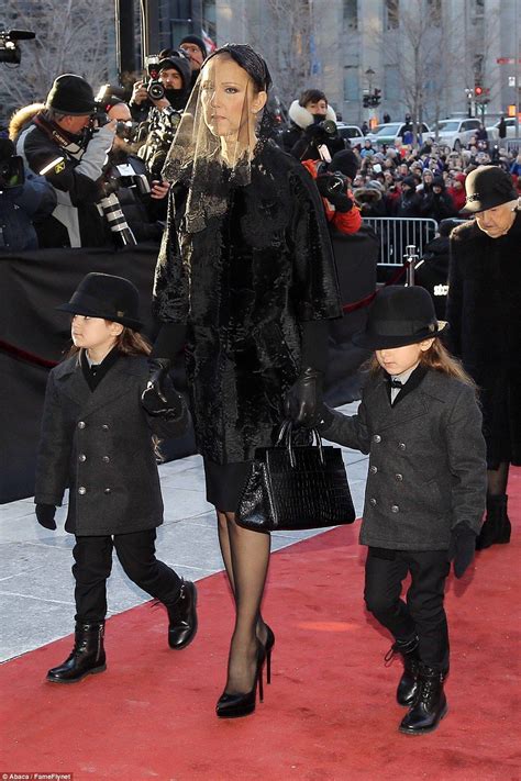 celine dion black dress funeral|celine dion children.